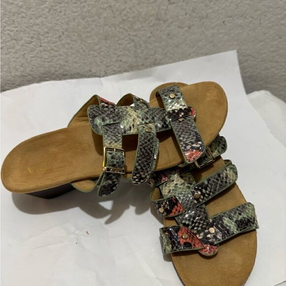 Vionic Radia Adjustable Buckle Slides Snake Sandals Size 8M - Picture 3 of 8